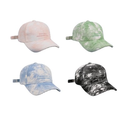 Yiwu Fashion Accessories Wholesaler Popular Style Women Men Lovers Colorful Spring Summer Tie Dye Print Baseball Cap Hat